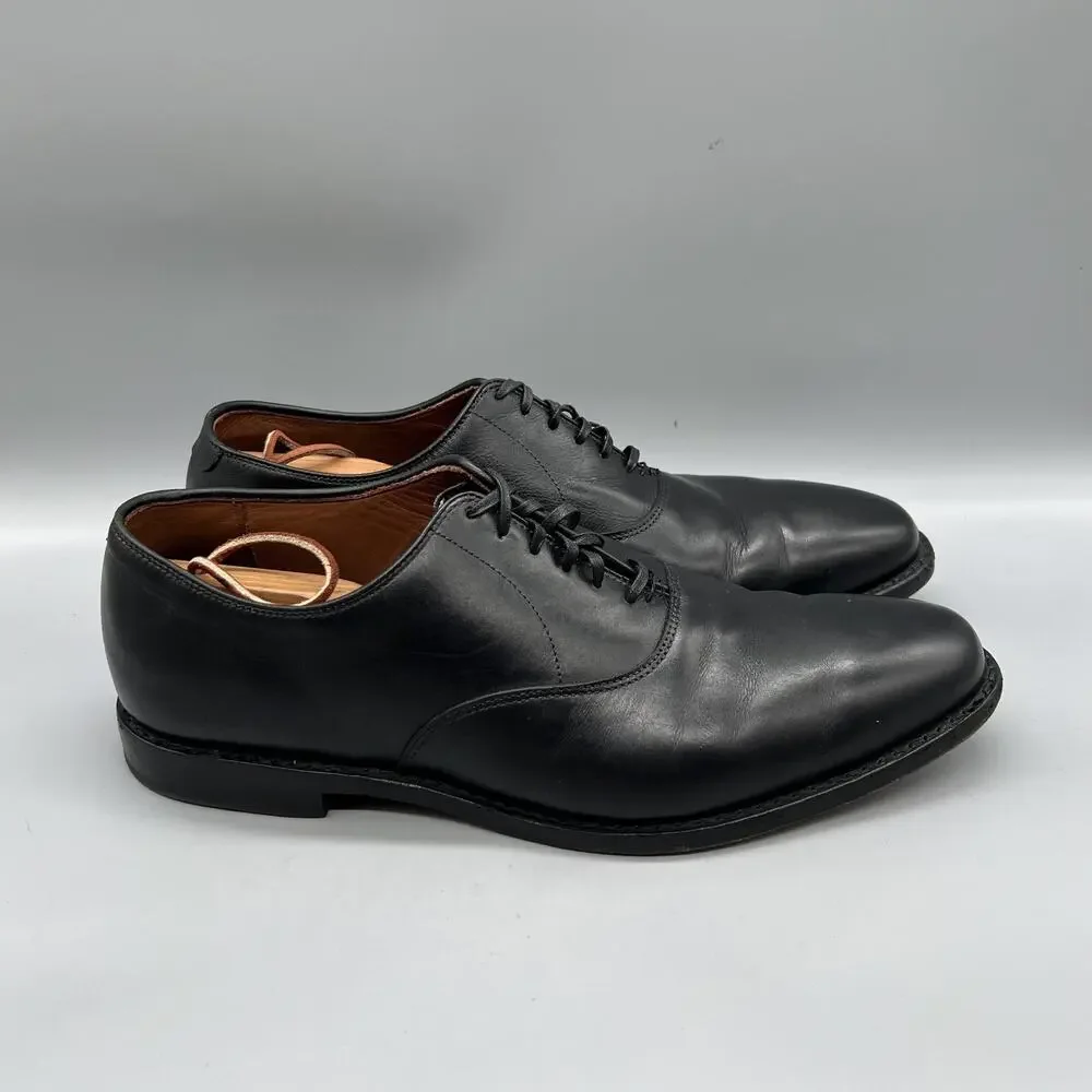 Allen Edmonds Shoes Mens 11 Black Leather Carlyle Oxford Dress Plain Almond Toe